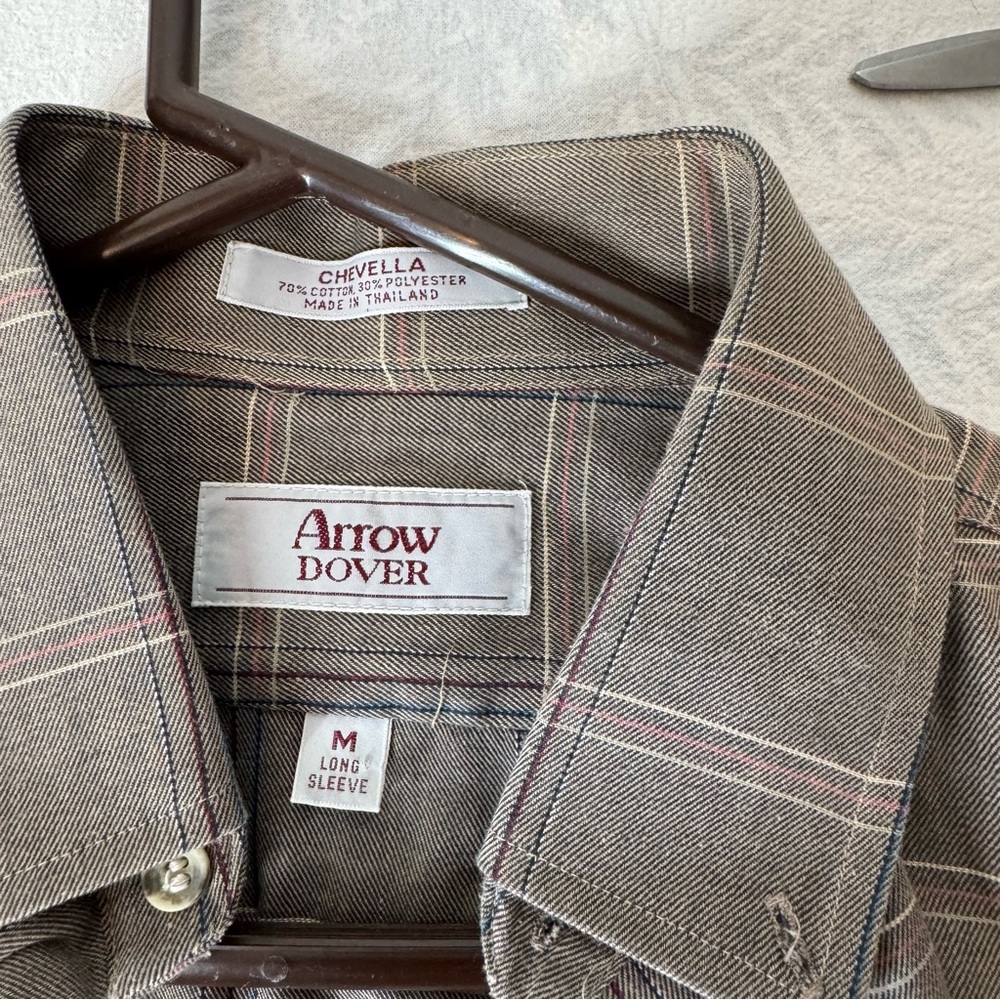 Vintage Men's Arrow Dover Chevella Plaid Shirt - Picture 5 of 7